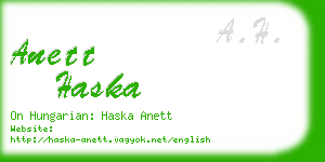 anett haska business card